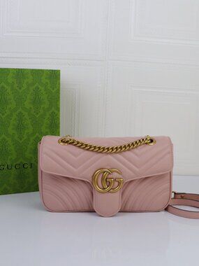 👜💗 GUCCI Marmont Matelassé Pink GG Shoulder Bag 💗👜